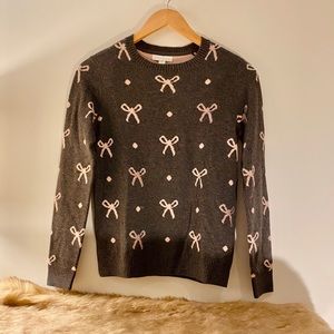 Charter Club Pink Bow Embellished Sweater